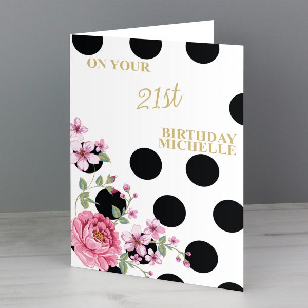 Personalised Floral Dot Card