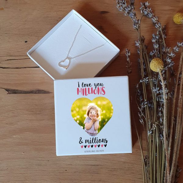 Photo Upload Love You Millions Heart Pendant - Image 3