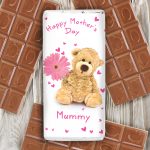 Personalised Teddy Flower Milk Chocolate Bar
