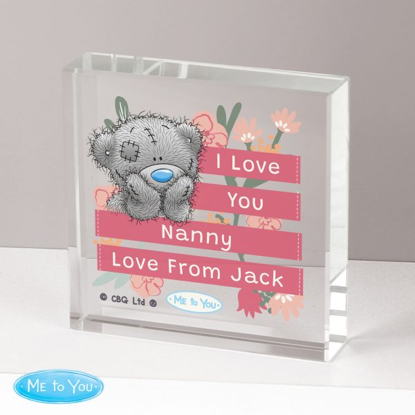 Personalised Me To You Floral Large Crystal Token