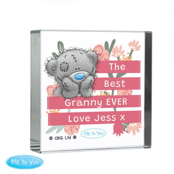 Personalised Me To You Floral Large Crystal Token