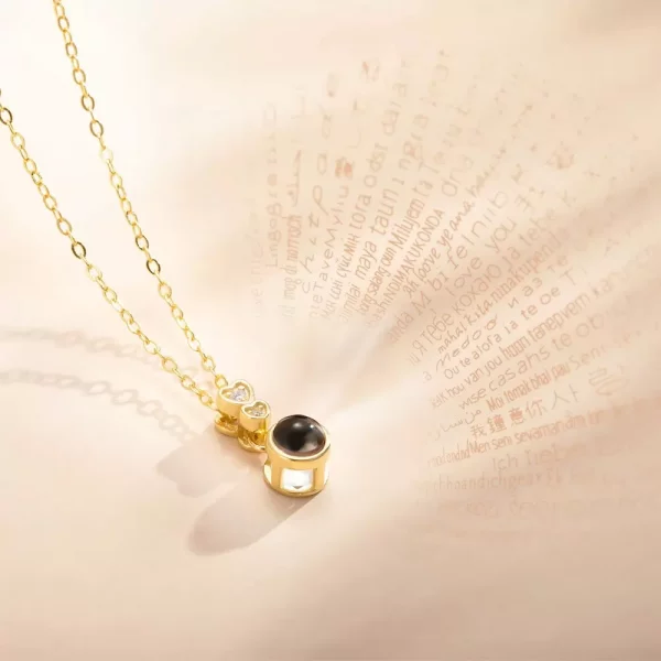 Personalised Double Heart Dainty Photo Projection Necklace - Image 3