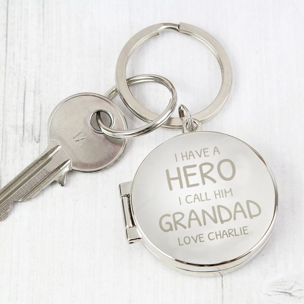 Personalised I Have A Hero Round Photo Keyring - Image 2