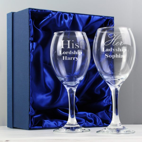 Personalised His & Her Wine Glass Set - Image 2