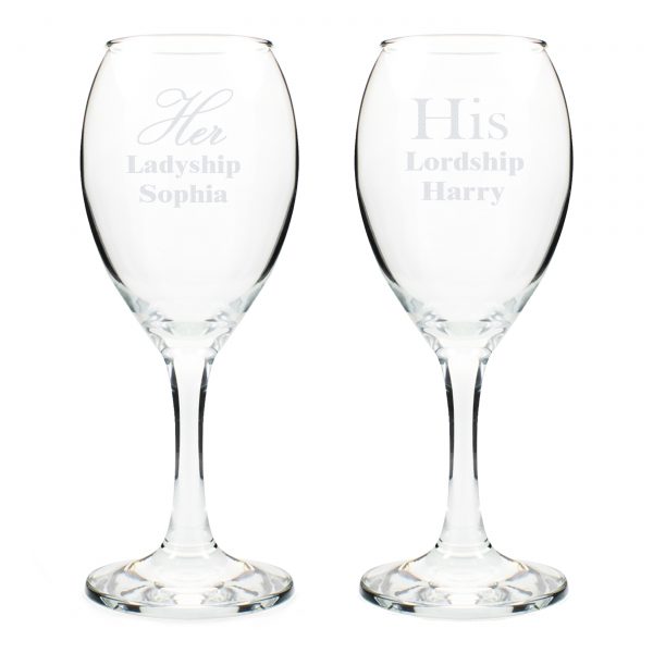 Personalised His & Her Wine Glass Set - Image 3