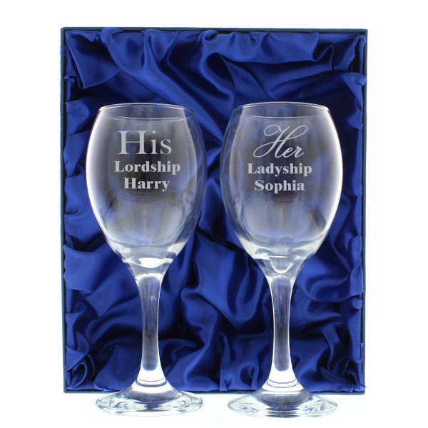 Personalised His & Her Wine Glass Set - Image 6