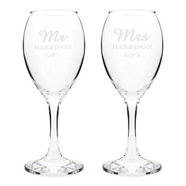 Personalised Mr & Mrs Wine Glass Set - Image 3