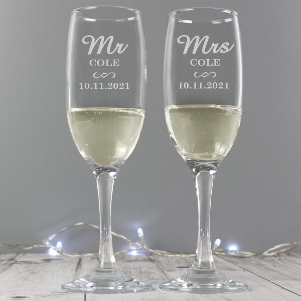 Personalised Mr & Mrs Pair of Flutes - Image 3