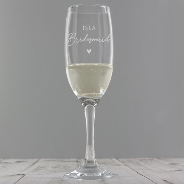 Personalised Bridesmaid Flute Glass