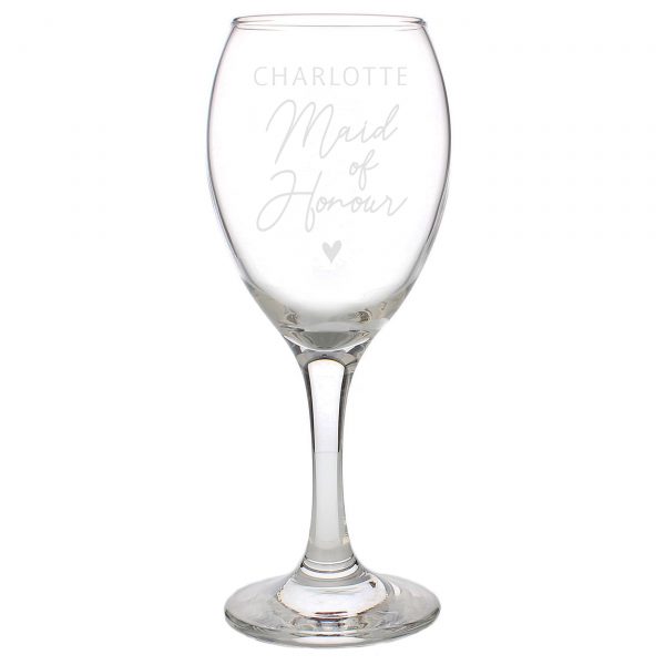 Personalised Maid of Honour Wine Glass - Image 3