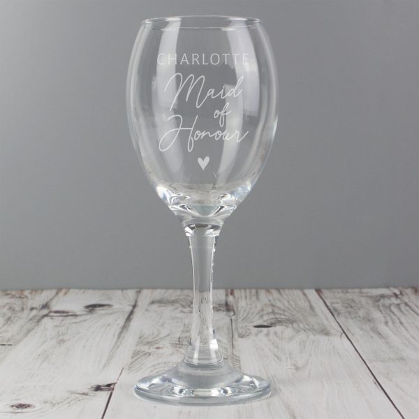 Personalised Maid of Honour Wine Glass - Image 4