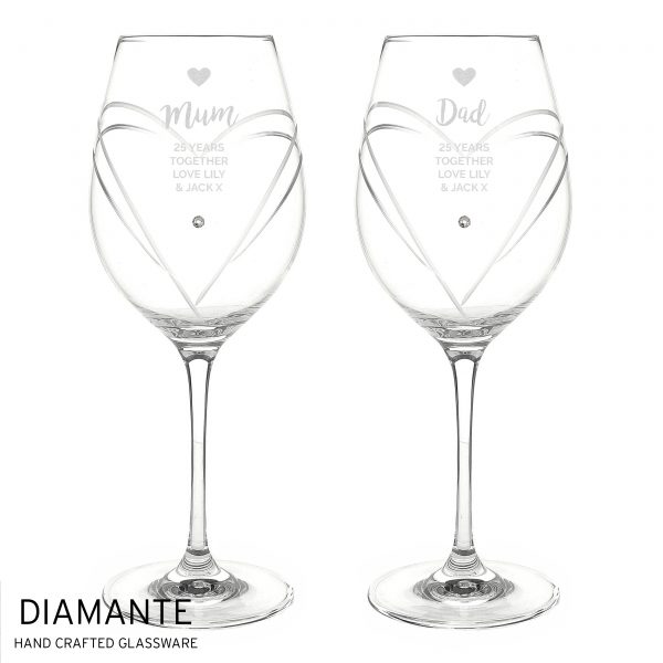Personalised Free Text Hand Cut Heart Pattern Glass Set - Image 3