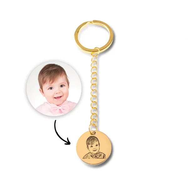 Baby Portrait Photo Keychain - Father's Day Gift - Image 7