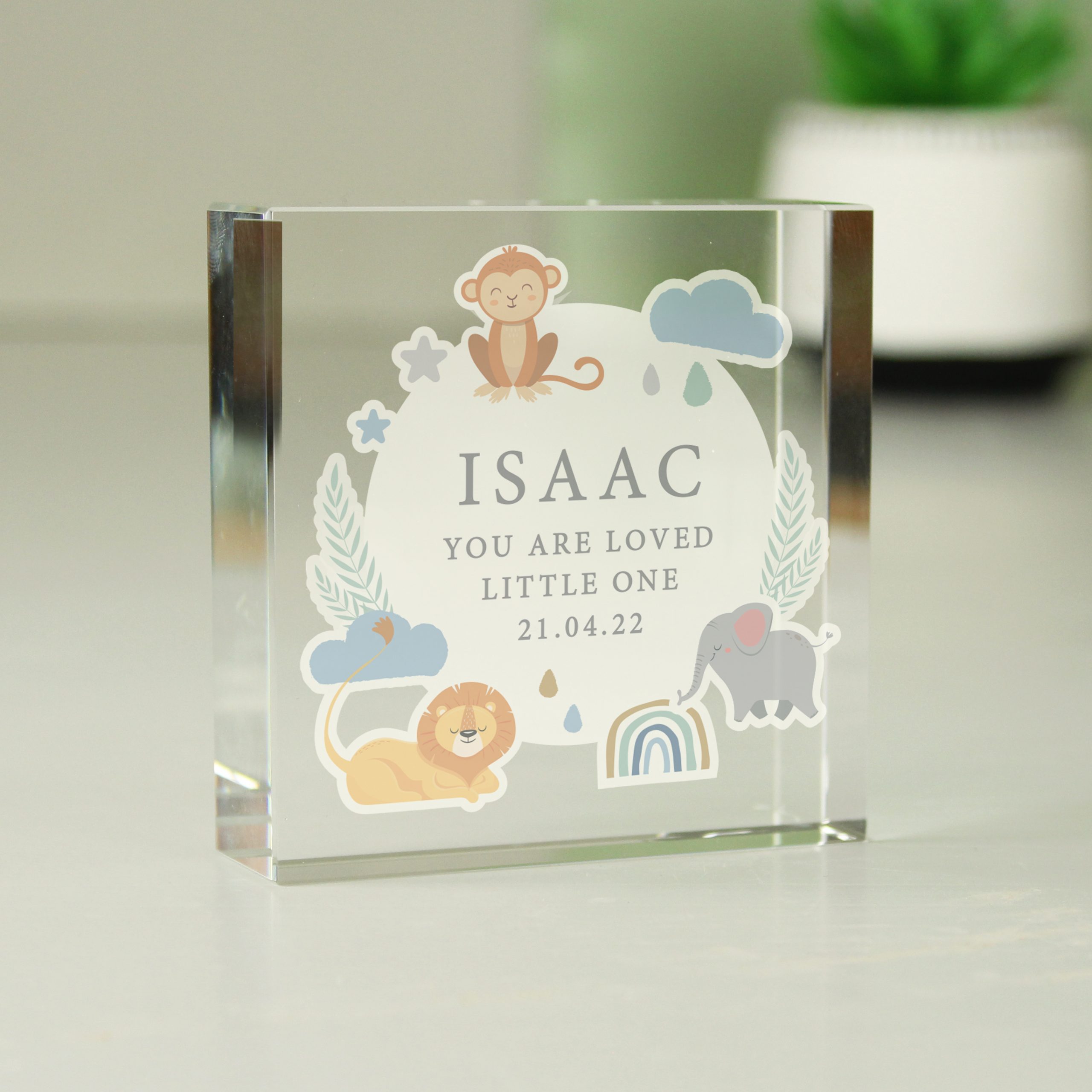 Personalised Safari Animals Crystal Token - Personalised 3D Crystals, Glass  Gifts, Photo Gifts