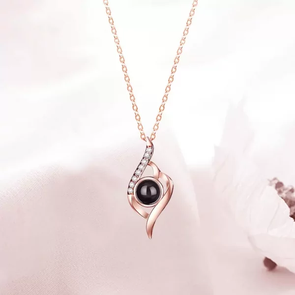 Personalised Touch of Love Photo Projection Necklace - Image 2