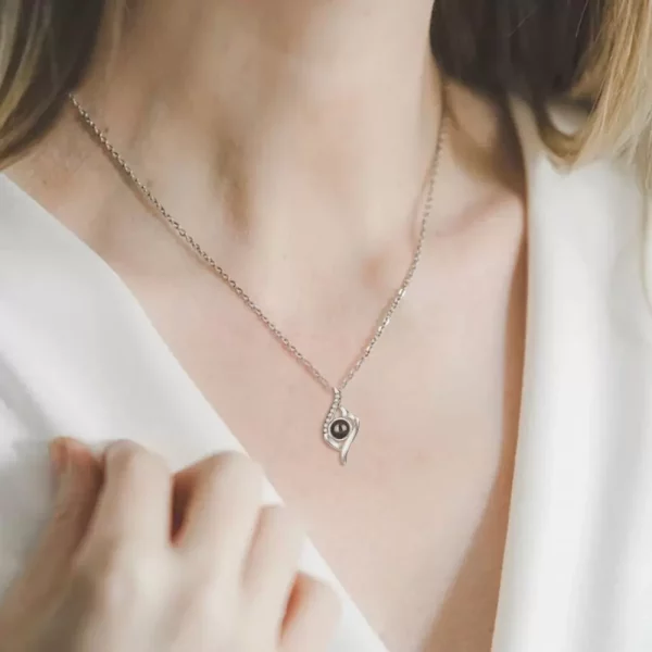 Personalised Touch of Love Photo Projection Necklace - Image 4