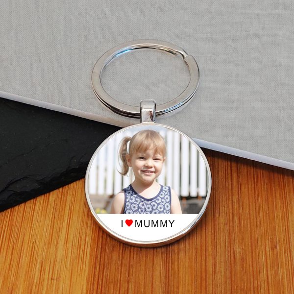 I/We Love Mummy Photo Upload Key Ring - Image 3