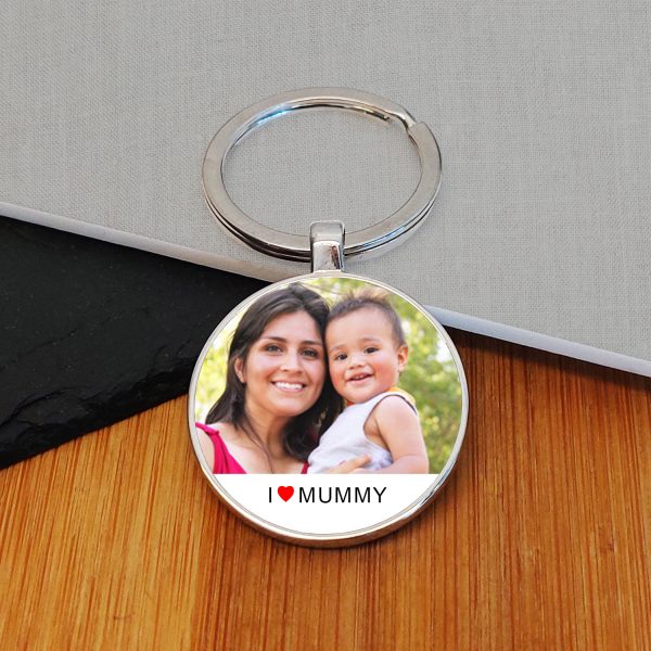 I/We Love Mummy Photo Upload Key Ring - Image 5