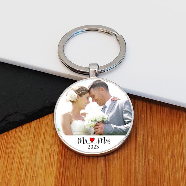 Mr & Mrs Photo Upload Key Ring - Image 3
