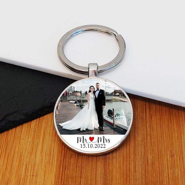 Mr & Mrs Photo Upload Key Ring - Image 4