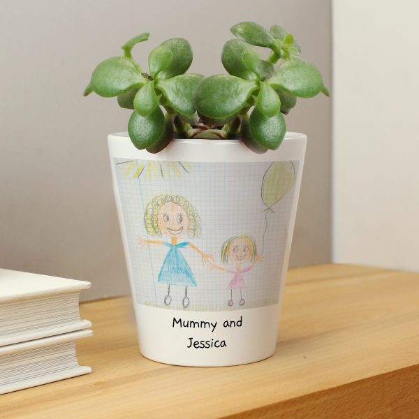 Personalised Childrens Drawing Photo Upload Plant Pot - Image 3