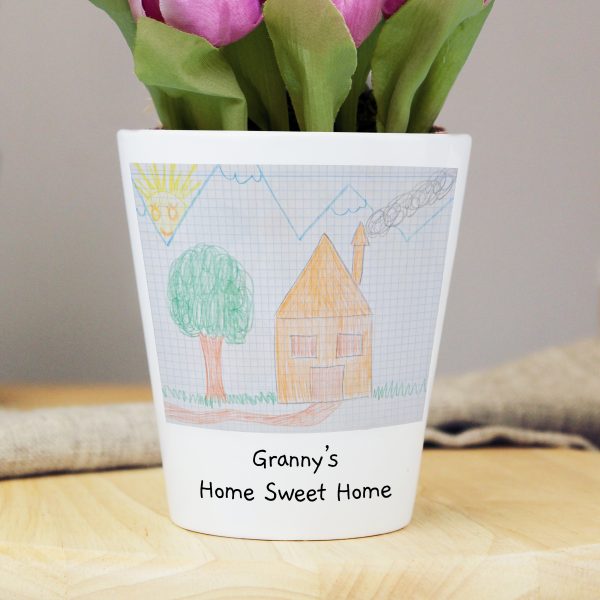 Personalised Childrens Drawing Photo Upload Plant Pot - Image 13