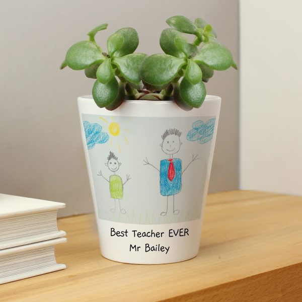 Personalised Childrens Drawing Photo Upload Plant Pot - Image 14