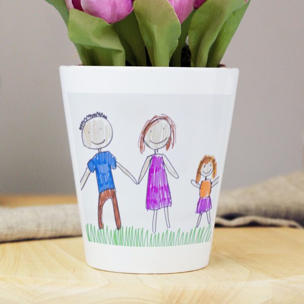 Personalised Childrens Drawing Photo Upload Plant Pot - Image 4