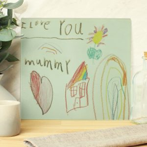 Personalised Drawing Photo Upload Glass Chopping Board