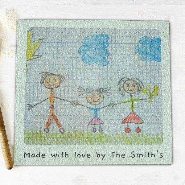 Personalised Drawing Photo Upload Glass Chopping Board - Image 5