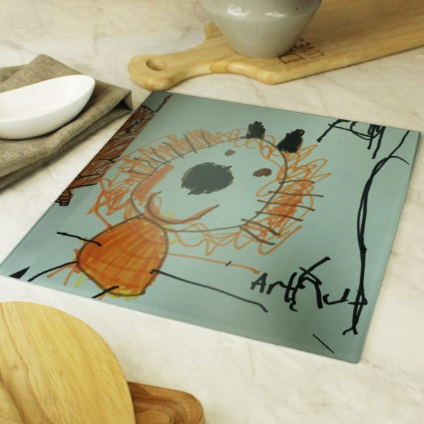 Personalised Drawing Photo Upload Glass Chopping Board - Image 7