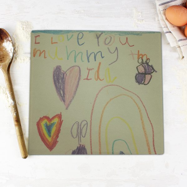 Personalised Drawing Photo Upload Glass Chopping Board - Image 9