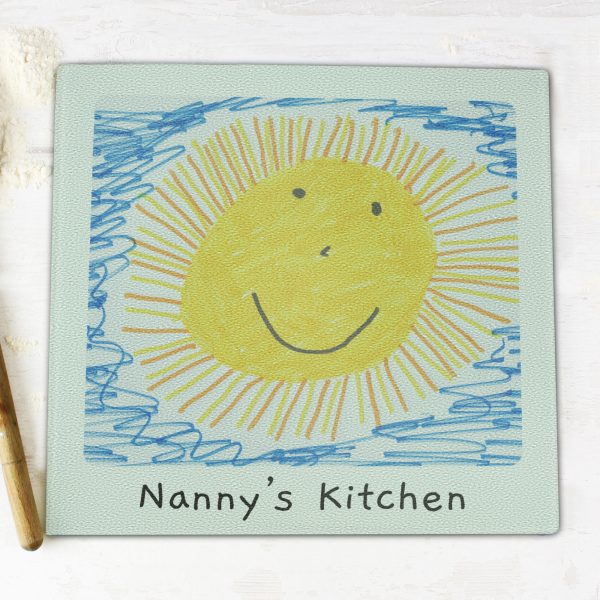 Personalised Drawing Photo Upload Glass Chopping Board - Image 10