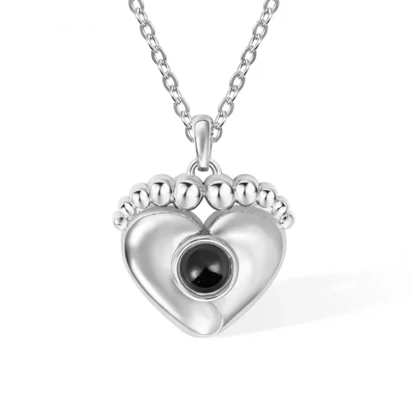 Personalised Baby Feet Photo Projection Necklace - Image 3