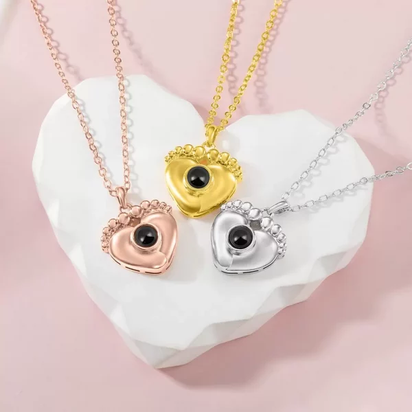 Baby Feet Photo Projection Necklace