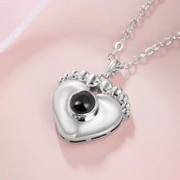 Personalised Baby Feet Photo Projection Necklace - Image 5
