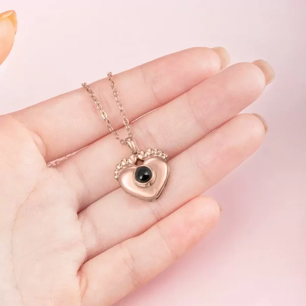 Personalised Baby Feet Photo Projection Necklace - Image 6
