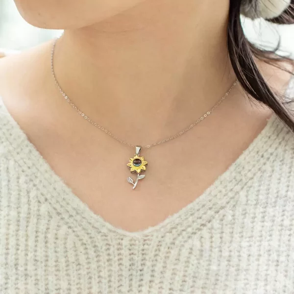 Sunflower Photo Projection Necklace - Image 2