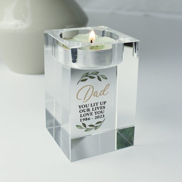 Personalised Botanical Memorial Glass Tealight Holder - Image 5