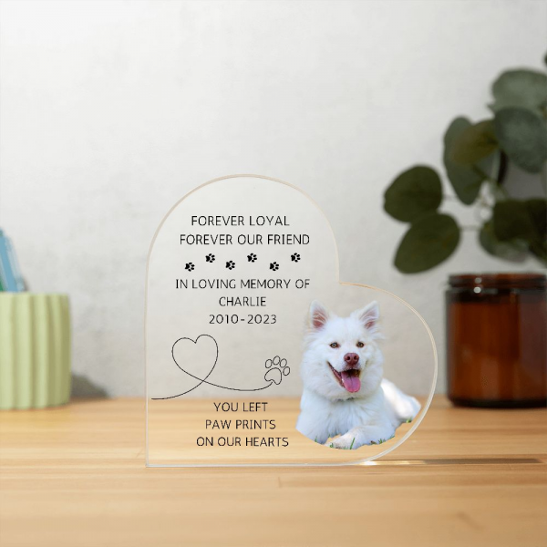 pet memorial acrylic heart