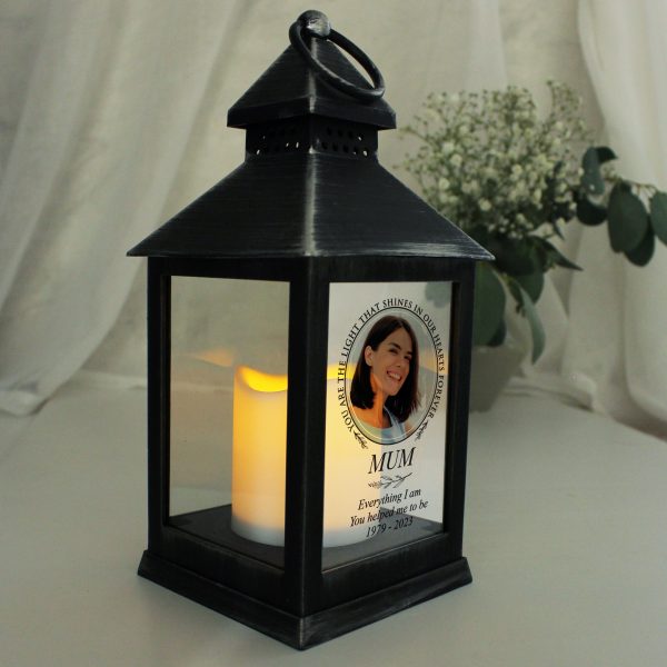 Personalised Light In Our Hearts Photo Upload Black Lantern - Image 5