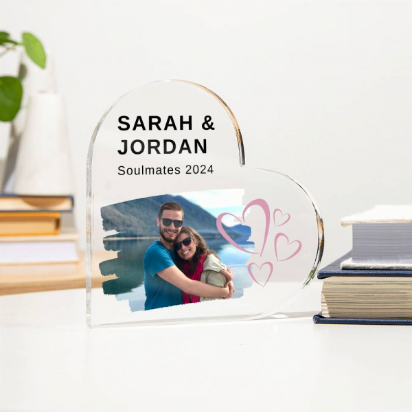 Personalised Freestanding Couple's Acrylic Heart - Image 7