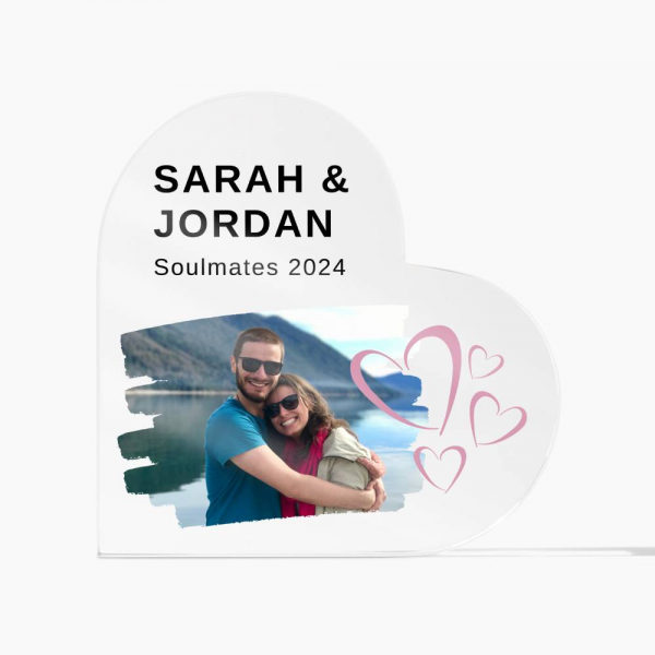 Personalised Freestanding Couple's Acrylic Heart - Image 3