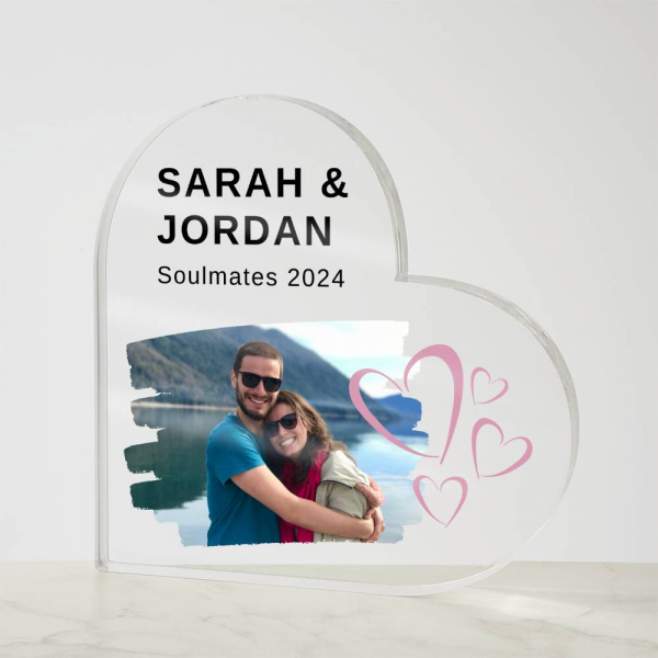 Personalised Freestanding Couple's Acrylic Heart - Image 5