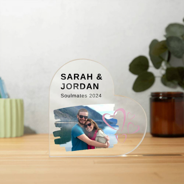 Personalised Freestanding Couple's Acrylic Heart - Image 4