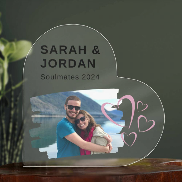 Personalised Freestanding Couple's Acrylic Heart - Image 8