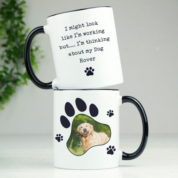 Personalised Paw Print Pet Photo Upload Black Handled Mug - Image 3