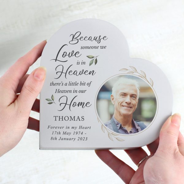 Personalised Botanical Memorial Photo Upload Heart Ornament - Image 5