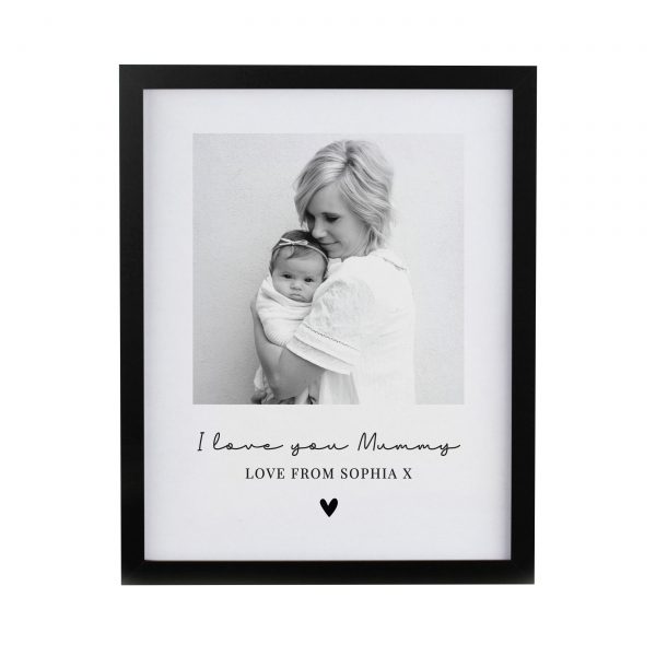 Personalised Heart Photo Upload Black Poster Frame - Image 5