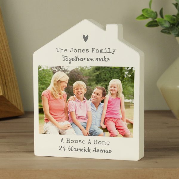Personalised Photo Upload Wooden House Ornament - Image 3